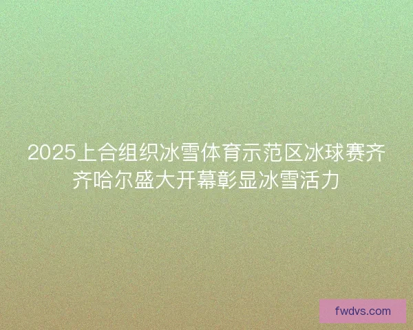 2025上合组织冰雪体育示范区冰球赛齐齐哈尔盛大开幕彰显冰雪活力