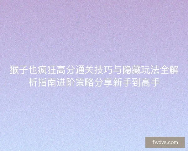 猴子也疯狂高分通关技巧与隐藏玩法全解析指南进阶策略分享新手到高手