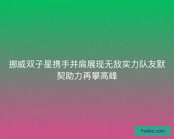 挪威双子星携手并肩展现无敌实力队友默契助力再攀高峰