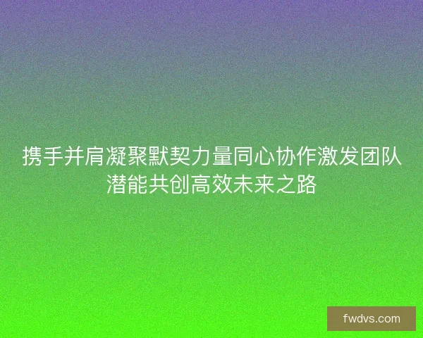 携手并肩凝聚默契力量同心协作激发团队潜能共创高效未来之路