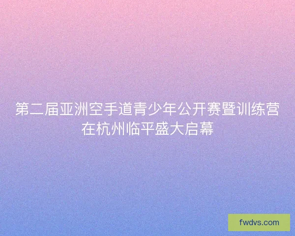 第二届亚洲空手道青少年公开赛暨训练营在杭州临平盛大启幕